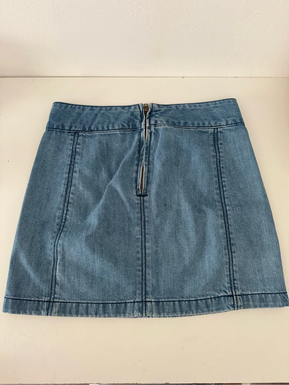 Free People Light Blue Denim Mini Skirt